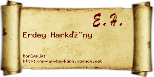 Erdey Harkány névjegykártya